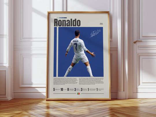 Discover Cristiano Ronaldo Poster, Real Madrid Poster, Soccer Gifts, Sports Poster, Football Poster, Soccer Wall Art, Sports Bedroom Posters
