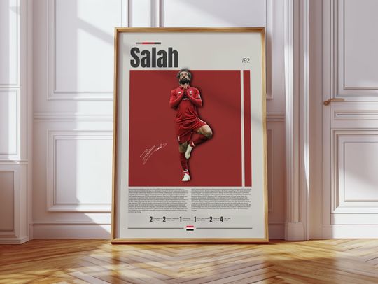 Discover Mohamad Salah Poster, Egyptian Footballer Print, Soccer Gifts, Sports Poster, Football Poster, Soccer Wall Art, Sports Bedroom Posters
