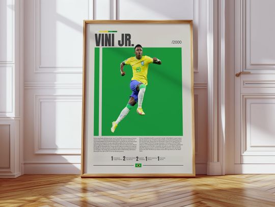 Discover Vinicius Junior Poster, Real Madrid Poster, Soccer Gifts, Sports Poster, Football Player Poster, Soccer Wall Art, Sports Bedroom Posters
