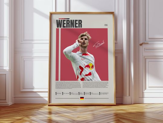 Discover Timo Werner Poster, RB Leipzig Poster, Soccer Gifts, Sports Poster, Football Player Poster, Soccer Wall Art, Sports Bedroom Posters