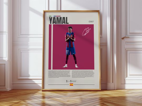 Discover Lamine Yamal Poster, Spanish Footballer, Soccer Gifts, Sports Poster, Football Player Poster, Soccer Wall Art, Sports Bedroom Posters