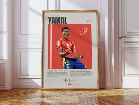 Discover Lamine Yamal Poster, Spanish Footballer, Soccer Gifts, Sports Poster, Football Player Poster, Soccer Wall Art, Sports Bedroom Posters