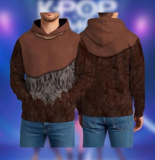 Ewok 3D Halloween Costume Hoodie, Star Wars Cosplay Costume Hoodie, Halloween Cosplay Outfit, Movie Character Hoodie