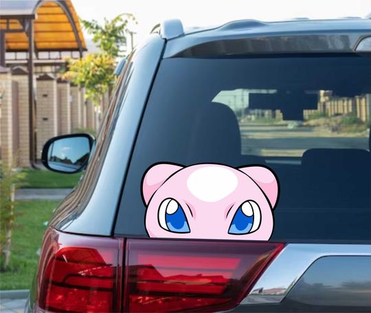 Cute Mew Peeking Peek Peekabo Peekers Bumper Window Vinyl Decal Anime Cartoon Legendary Stickers