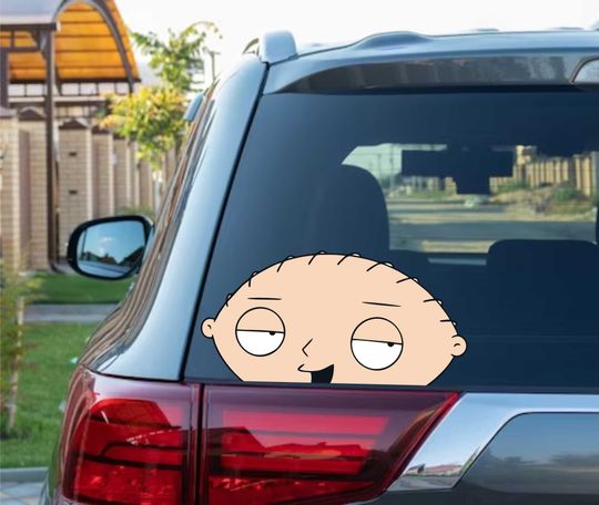 Discover Stewie Peeking Peek Peekabo Peekers Bumper Window Vinyl Decal Anime Cartoon Family Guy Stickers