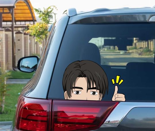Takumi Thumbs Up Peeking Peek Peekabo Peekers Bumper Window Vinyl Decal Anime Cool Initial D Stickers