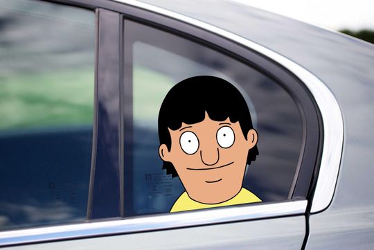 Discover Gene belcher Peeking Peek Peekabo Peekers Bumper Window Vinyl Decal Cartoon Pink Bunny Stickers Meme LOL