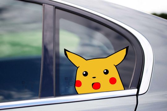 Discover Peeka Concern Surprised Meme Pika Peeka chu Peeking Peek Peekabo Peekers Bumper Window Vinyl Decal Anime Stickers