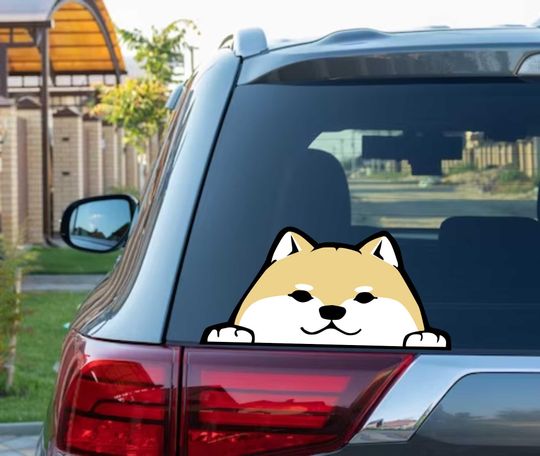 Discover Shiba Inu Cute Dog Peeking Peek Peekabo Peekers Bumper Window Vinyl Decal Puppy Stickers