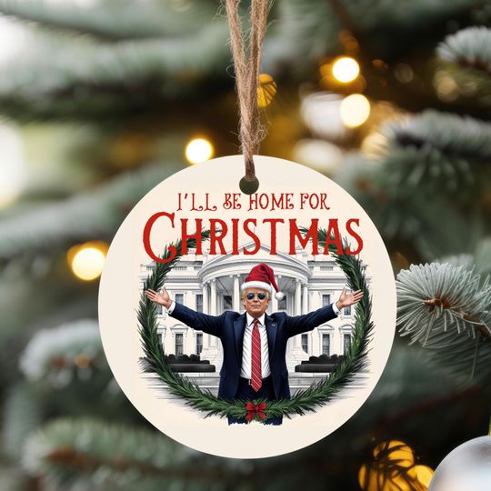 Discover Trump Christmas Ceramic Ornament
