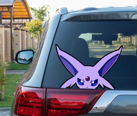 Espeon Peeking Peek Peekabo Peekers Bumper Window Vinyl Decal Cute Anime Eevee Evolution Stickers