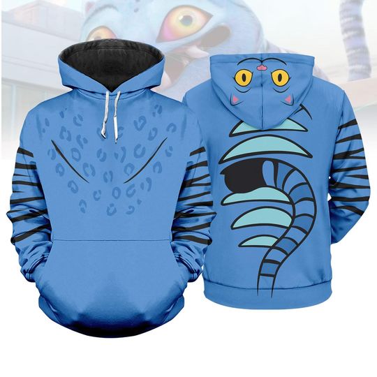Derpy Tiger Costume 3D Hoodie, Kpop Demon Hunters Costume Hoodie, Blue Tiger Cosplay Hoodie, Huntrix Kpop Movie Cosplay Outfit