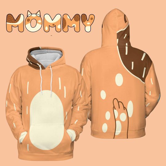 Mother Blue Dog Family 3D Hoodie, Mum Heeler Cosplay Hoodie, Blue Heeler Costume, Cosplay Halloween Shirt All Over Print, Halloween Gift