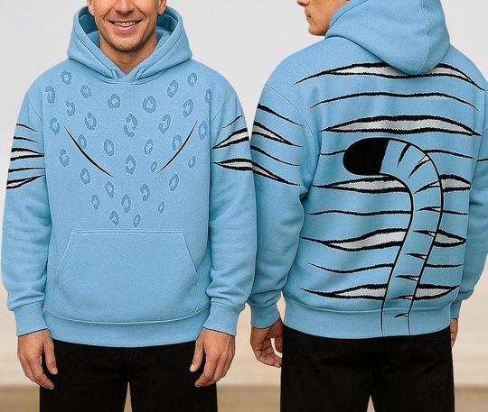 Derpy Tiger Costume Hoodie Joggers, Kpop Demon Hunters Cosplay, Blue Tiger Hoodie, Huntrix Kpop Movie Outfit, Derpy Tiger