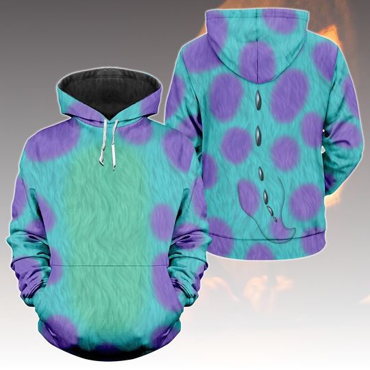 Sulley Costume Hoodie, Monsters Inc Cosplay Shirt, Furry Monster Halloween Hoodie, Cute Pixar Gift Idea, Cartoon Cosplay Hoodie