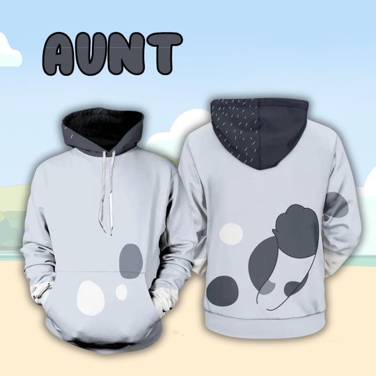 Discover Aunt Dog 3D Hoodie, Aunt Dog Family 3D Cosplay Hoodie, Blue Dog Family 3D Shirt, Aunt Heeler Costume 3D, White Heeler Halloween Costume
