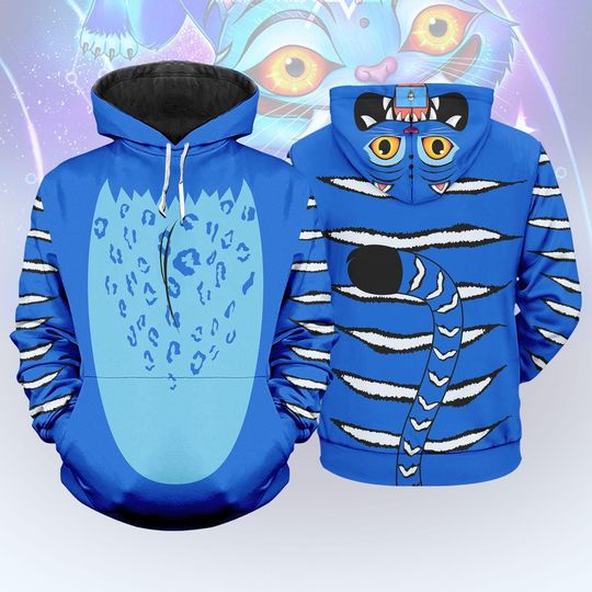 Halloween Derpy Tiger Costume Hoodie, Kpop Demon Hunters Costume Tshirt, Blue Tiger Hoodie, Huntrix Kpop Movie Cosplay Outfits