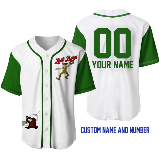 Discover Personalized Peter Pan Lost Boys Disney Baseball Jersey Small Men's Basketball Jersey Baseball T-shirt Men/Women/Children