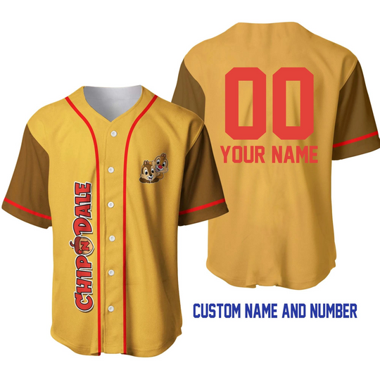 Discover Customized Name and Number Chipmunk Baseball Jersey Cartoon Chipmunk Brothers Basketball Jersey Suitable for Kids Adults