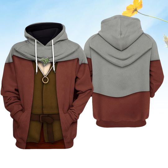 Ringbearer Costume Hoodie, Shire Hobbit Cosplay Hoodie, Fantasy Adventure Hoodie For Men, Halloween Costume Hoodie For Movie Fan