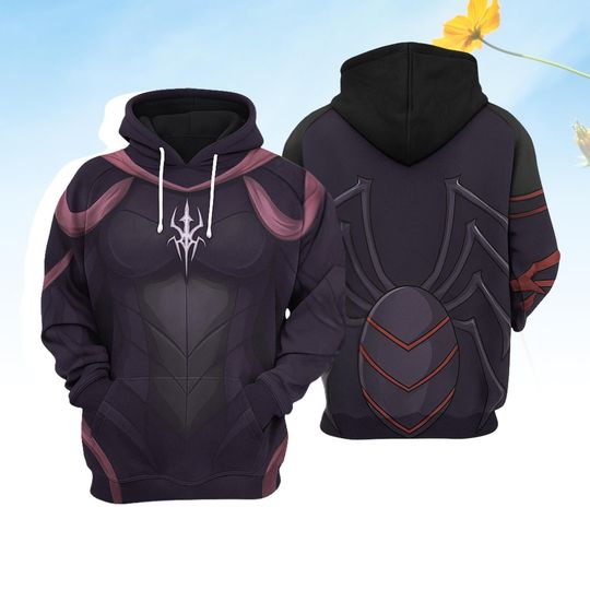 Lolth DnD Costume Hoodie, Spider Queen Cosplay Hoodie, Dark Elf Goddess Hoodie For Halloween, Dungeons & Dragons Hoodie, RPG Fan Hoodie