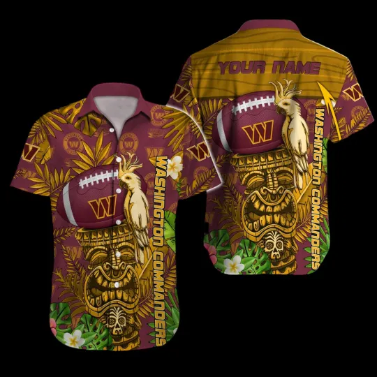Discover Personalized Washington Commanders Jungle Summer Aloha Unisex Hawaiian Shirt