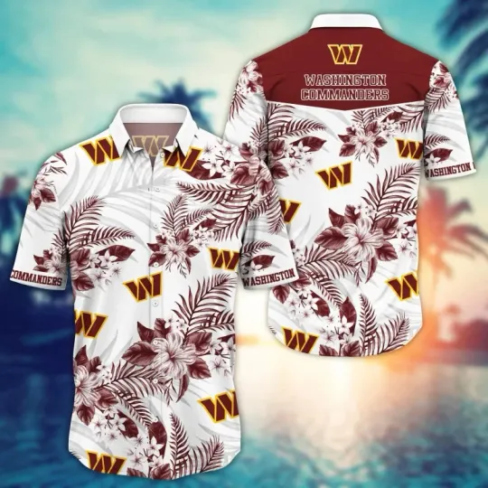 Discover Washington Commanders Tropical Elegance Summer Aloha Unisex Hawaiian Shirt