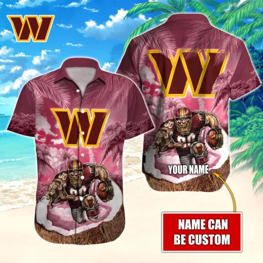 Discover Personalized Washington Commanders Warrior Summer Aloha Unisex Hawaiian Shirt