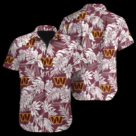 Discover Washington Commanders Tropical Leaves Summer Aloha Unisex Hawaiian Shirt