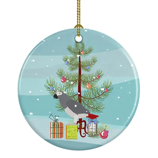 Discover African Grey Parrot Christmas Ceramic Ornament