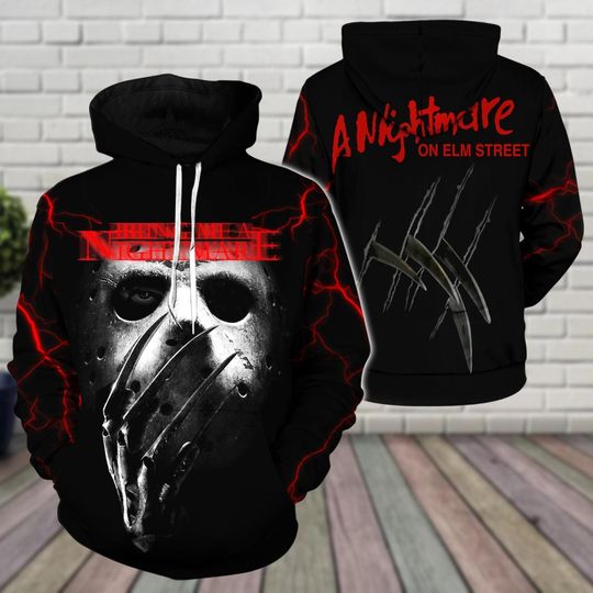 Discover Halloween Jason Voorhees Hoodie, Freddy Krueger Shirt, Horror Characters Shirt, Halloween Movie Shirt, Halloween Outfit For Men