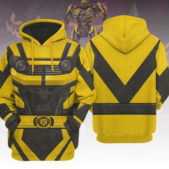 Bumblebee Transformer Costume Hoodie, Autobot Robot Cosplay Hoodie Men, Sci-Fi Movie Halloween Outfit, Transformers Fan Gift