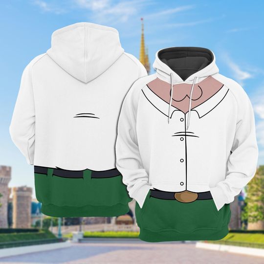 Peter Griffin Costume Hoodie, Funny Family Guy Hoodie, Cartoon Character Cosplay Pullover, Adult Animation Hoodie