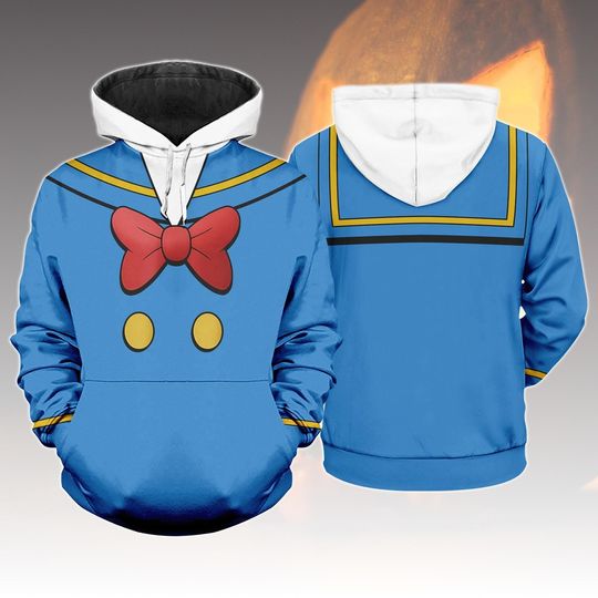 Donald Duck Costume Hoodie, Disney Cartoon Cosplay Hoodie, Disney Halloween Tshirt For Fan, Magic Kingdom Hoodie, Donald Shirt
