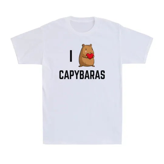 I Love Capybara T-Shirt Funny Cute Animal Gift Men’s T-Shirt