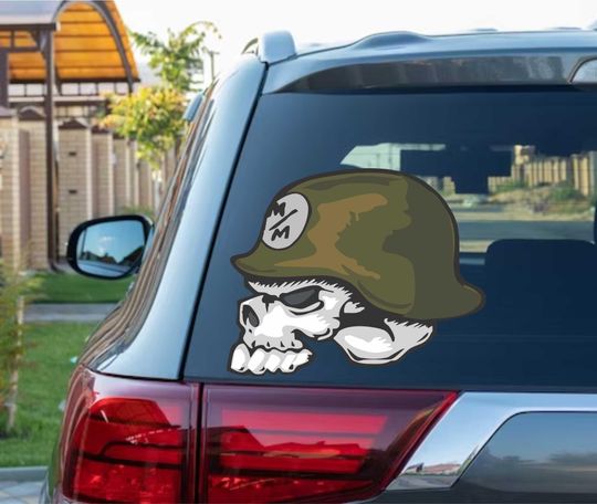 Discover Metal Mu li sha skeleton decal car bumper bike sticker LOL off road big bike dirt bike yamaha