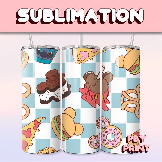 Discover Cute Mouse Snacks Vibe, Sublimation 20oz Tumbler Wrap, Summer, Movie, Rainbow, Christmas, Halloween, Cartoon Character, Libbey Design