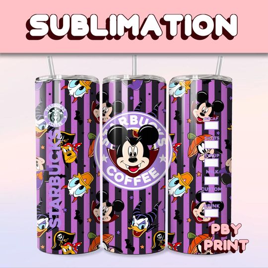 Discover Cute Spooky Vampire Mouse, Sublimation 20oz Tumbler Wrap, Summer, Movie, Rainbow, Christmas, Halloween, Cartoon, Characters, Libbey Design
