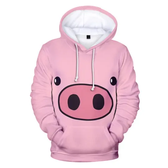 Discover Cute pig Animal Long Sleeve Women Men 3D Print Hoodies Pullover Sweatshirts