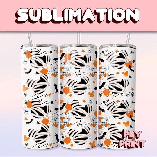 Discover Cute Spooky Mummy Mouse, Sublimation 20oz Tumbler Wrap, Summer, Movie, Rainbow, Christmas, Halloween, Cartoon, Characters, Libbey Design