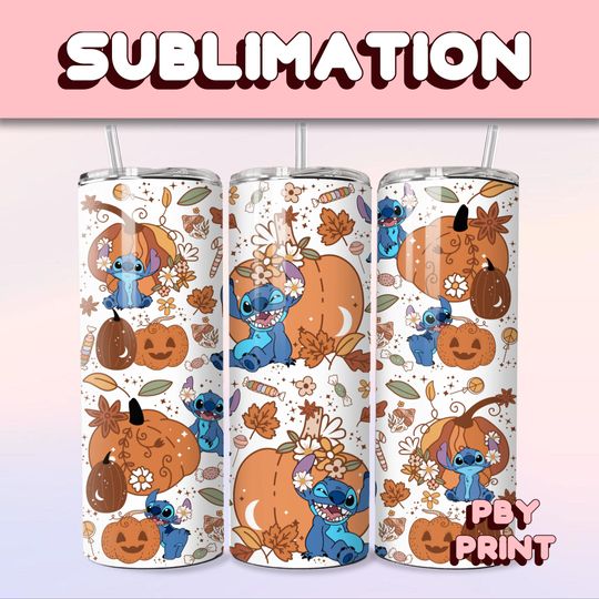 Discover Cute Spooky Blue Pumpkin, Sublimation 20oz Tumbler Wrap, Summer, Movie, Magical, Christmas, Halloween, Cartoon, Characters, Libbey Design