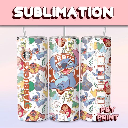 Discover Cute Spooky Blue Coffee, Sublimation 20oz Tumbler Wrap, Summer, Movie, Magical, Christmas, Halloween, Cartoon, Characters, Libbey Design