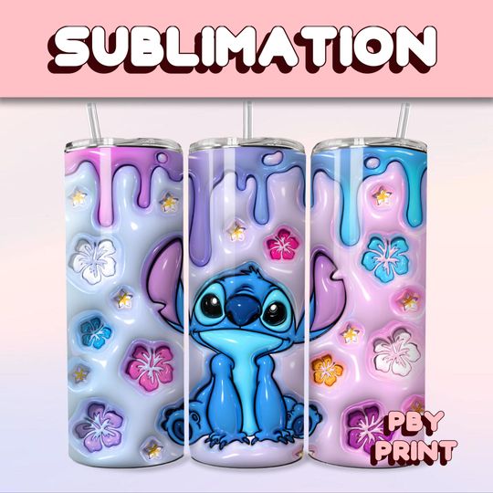 Discover Cute Spooky Blue Floral, Sublimation 20oz Tumbler Wrap, Summer, Movie, Magical, Christmas, Halloween, Cartoon, Characters, Libbey Design