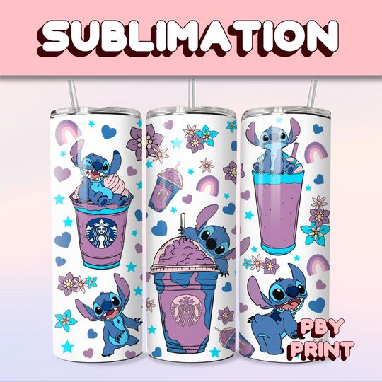 Discover Cute Spooky Blue Drinks, Sublimation 20oz Tumbler Wrap, Summer, Movie, Magical, Christmas, Halloween, Cartoon, Characters, Libbey Design