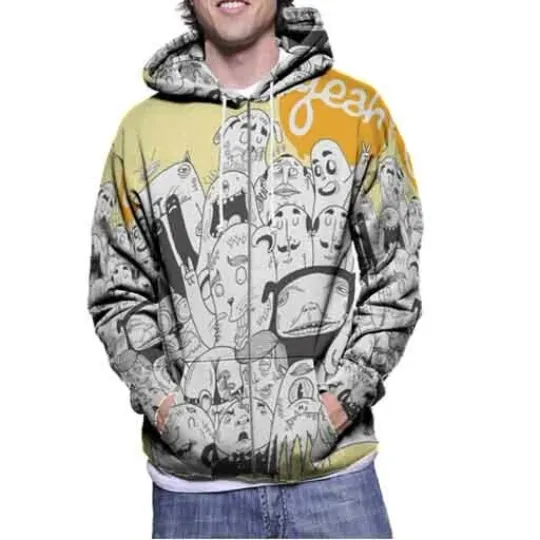 Discover Men's 3D Zip Hoodie Yeah, Party! Hoodie Zipper
