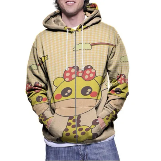 Cute Giraffe 3D Zip Hoodie Fullprint Polyester