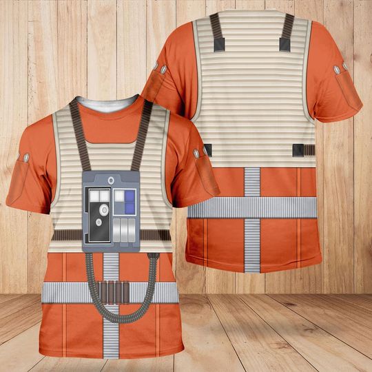 Halloween Luke Skywalker Pilot Costume Shirt, Disney Star Wars Shirt, Rebel Flight Suit Cosplay Shirt, Movie Characters Outfit