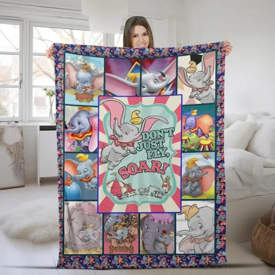 Discover Disney Dumbo Dont Just Fly, Soar Magic Kingdom Customize Fleece Blanket