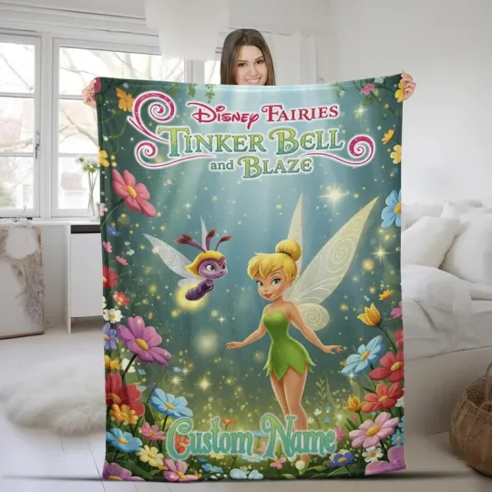 Discover Disney Peter Pan Tinkerbell Cartoon Christmas Customize Fleece Blanket