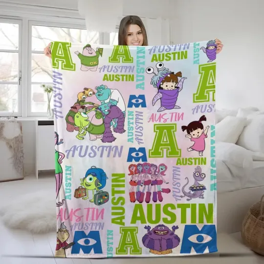Discover Disney Monsters University Boo Cartoon Watercolor Customize Fleece Blanket